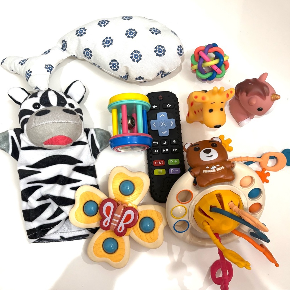 Colorful Kids Toy Set with Zebra Puppet